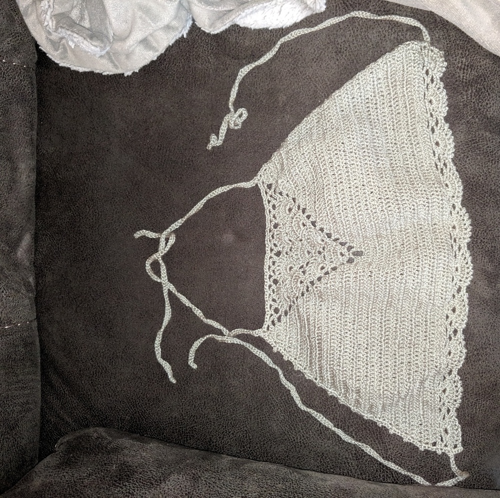 Hand crocheted halter/crop top
